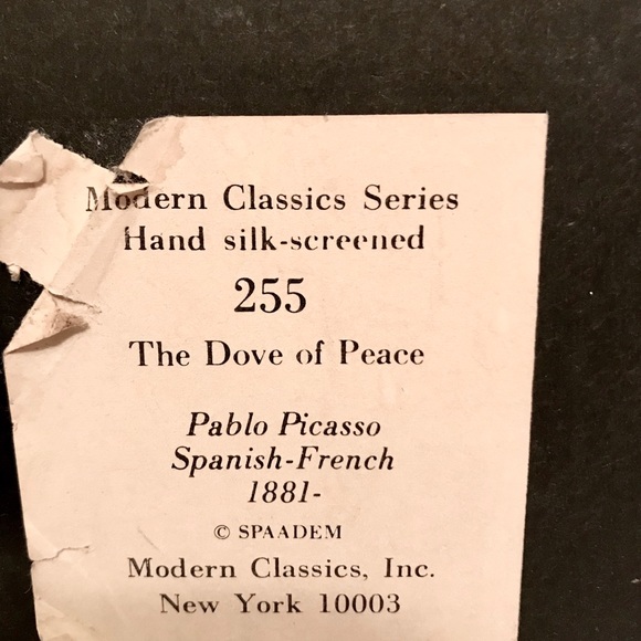 Rare Pablo Picasso Hand Silk Screened Shadow Box - Picture 5 of 5